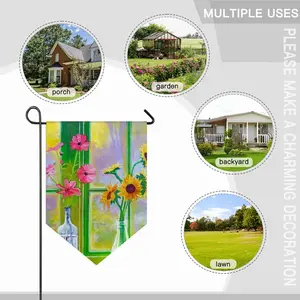 Flowers By The Window Triangular Garden Flag (Multi-Size)