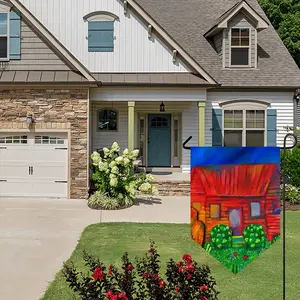 Red House With Miles Triangular Garden Flag (Multi-Size)