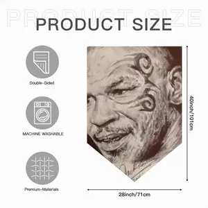 Mike Tyson Portrait Triangular Garden Flag (Multi-Size)