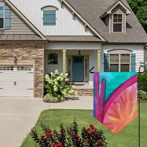 Colorful Straws Triangular Garden Flag (Multi-Size)