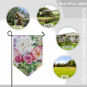 Roses In The Garden Triangular Garden Flag (Multi-Size)