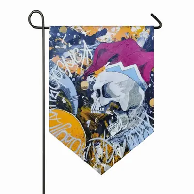 Joker Skull Calligraphy Jester Triangular Garden Flag (Multi-Size)