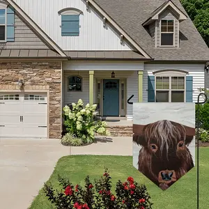 Bull - Red Bull Taurus Animals Buffalo Wild Triangular Garden Flag (Multi-Size)