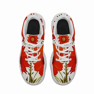 Men Three Red Flowers Chunky Sneakers