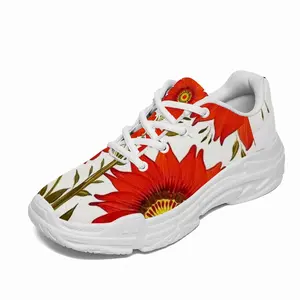 Men Three Red Flowers Chunky Sneakers