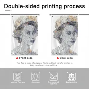 Queen Elizabeth 2 Double Sided Flag (Multi-Size, Vertical)