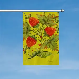 Raspberry Double Sided Flag (Multi-Size, Vertical)