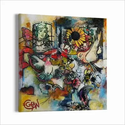 Postcard Canvas Decorative Painting (Multi-Size, Square)