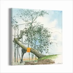 The Sacred Branch Canvas Decorative Painting (Multi-Size, Square)