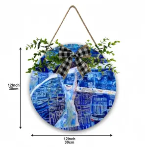 True Blue Wooden Hanging Board (Circular)