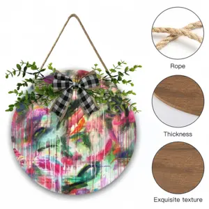 Orchids Wooden Hanging Board (Circular)