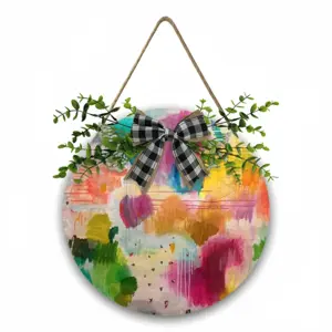 Summer #4 Wooden Hanging Board (Circular)