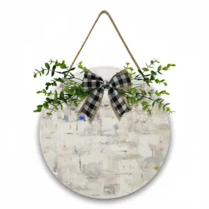 White Medina Wooden Hanging Board (Circular)