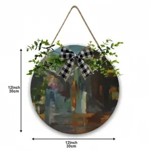 The Evening Wooden Hanging Board (Circular)