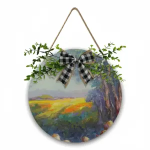 Sunny Field Wooden Hanging Board (Circular)