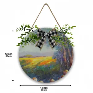 Sunny Field Wooden Hanging Board (Circular)