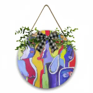 Woman Talk Wooden Hanging Board (Circular)