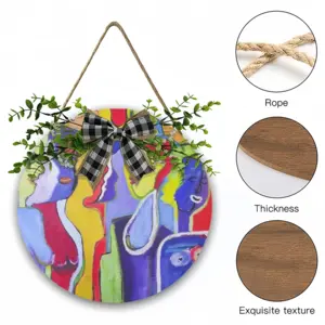 Woman Talk Wooden Hanging Board (Circular)