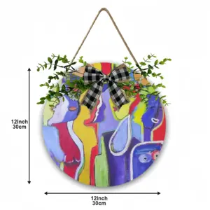 Woman Talk Wooden Hanging Board (Circular)