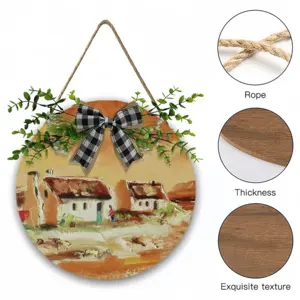 Green Door Wooden Hanging Board (Circular)