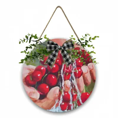 Cherries Wooden Hanging Board (Circular)