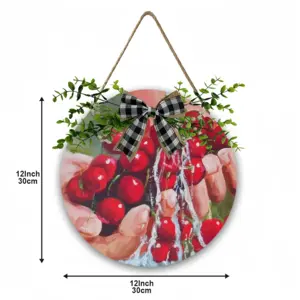 Cherries Wooden Hanging Board (Circular)