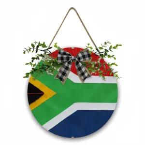 Pubic Flag South Africa Wooden Hanging Board (Circular)