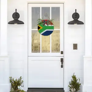 Pubic Flag South Africa Wooden Hanging Board (Circular)