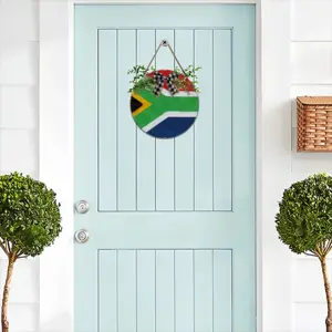 Pubic Flag South Africa Wooden Hanging Board (Circular)