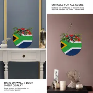 Pubic Flag South Africa Wooden Hanging Board (Circular)