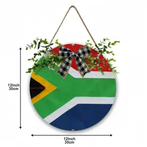 Pubic Flag South Africa Wooden Hanging Board (Circular)