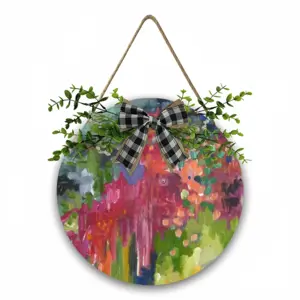 Summer I Wooden Hanging Board (Circular)