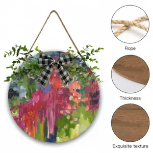 Summer I Wooden Hanging Board (Circular)