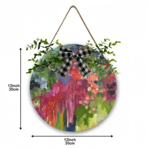 Summer I Wooden Hanging Board (Circular)