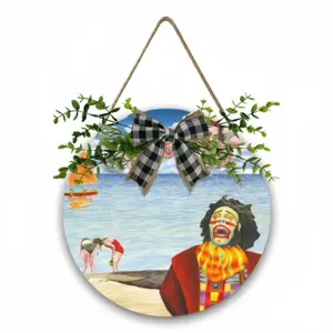 Fear Of Clowns Wooden Hanging Board (Circular)