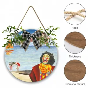 Fear Of Clowns Wooden Hanging Board (Circular)