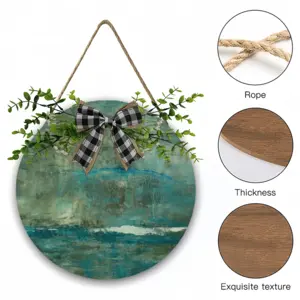 Imaginary Landscape Japanese Wooden Hanging Board (Circular)