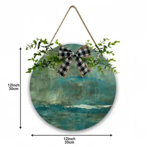 Imaginary Landscape Japanese Wooden Hanging Board (Circular)