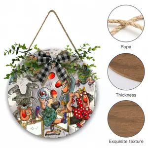 Office Mayhem Wooden Hanging Board (Circular)