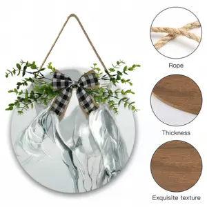 Grey Horse Wooden Hanging Board (Circular)