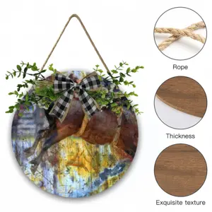 Untitled Wooden Hanging Board (Circular)