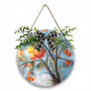 The Apple Tree Wooden Hanging Board (Circular)