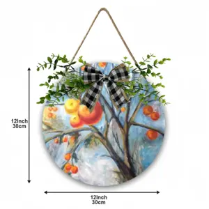 The Apple Tree Wooden Hanging Board (Circular)