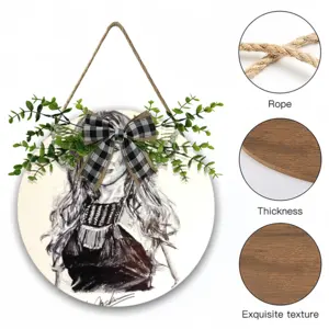 Ms Lopez Wooden Hanging Board (Circular)