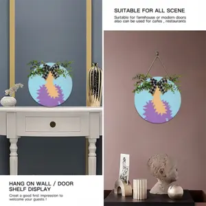 Woman Wooden Hanging Board (Circular)