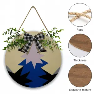 Blue Scarf Wooden Hanging Board (Circular)