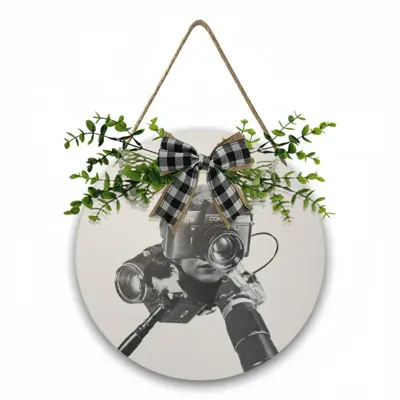 The Photographers Wife Wooden Hanging Board (Circular)