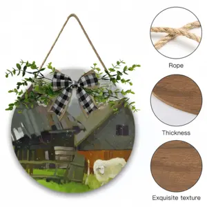 First Snow Wooden Hanging Board (Circular)