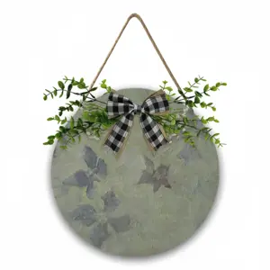 Clematis Vine Wooden Hanging Board (Circular)