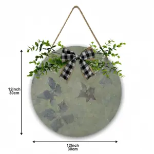 Clematis Vine Wooden Hanging Board (Circular)